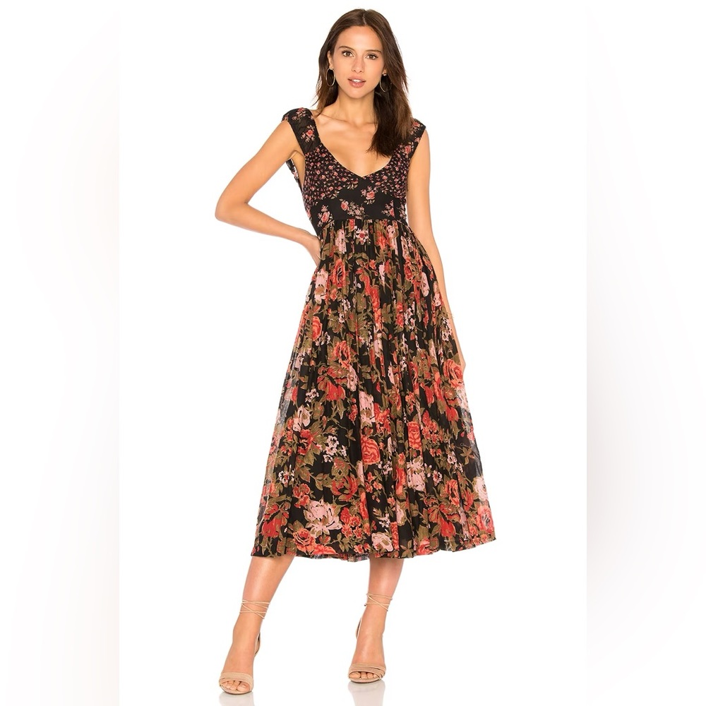Free People Love You Midi Dress Dark Combo